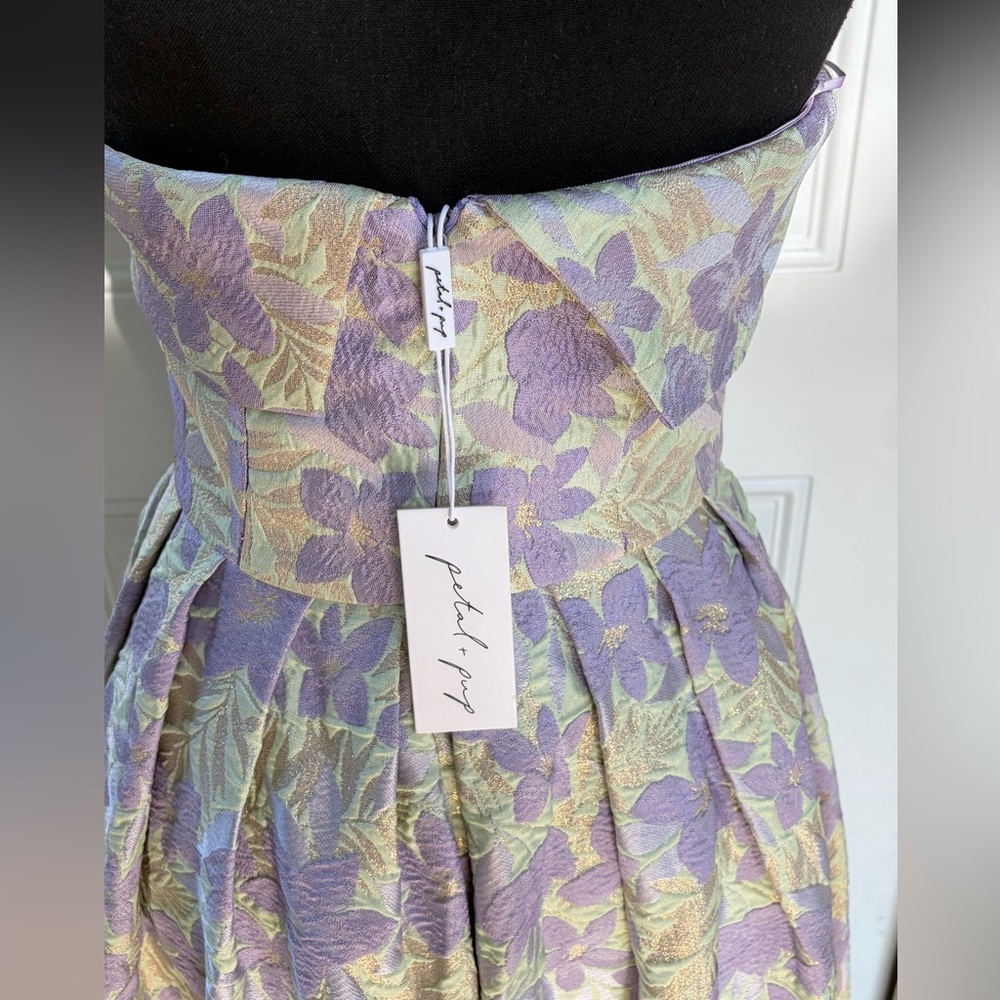 NWT Petal & Pup Rhea Strapless Midi Dress - Sage Floral - Size Small - Picture 5 of 11